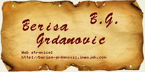 Beriša Grdanović vizit kartica